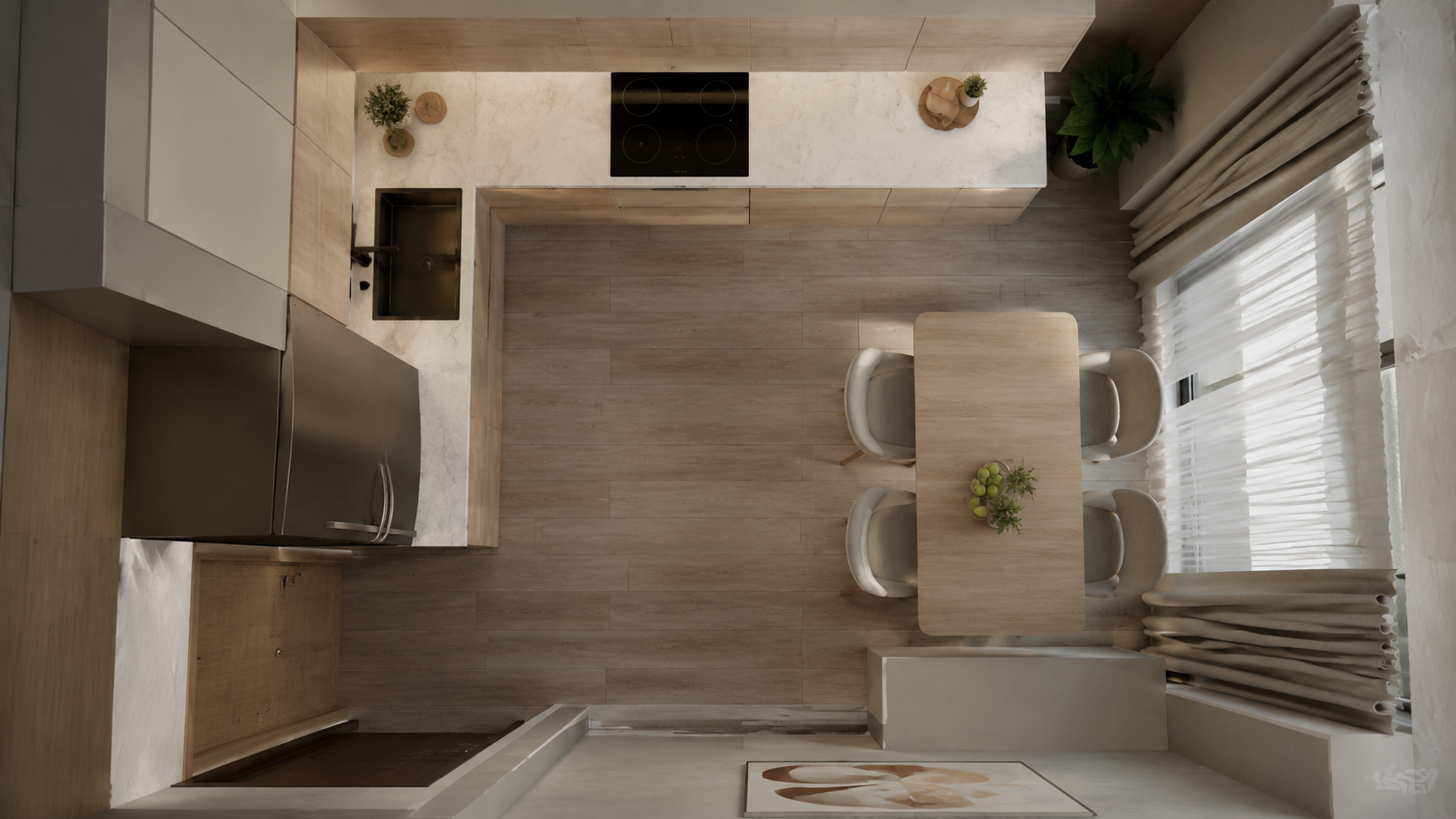 Планировка кухни 8-12 м²