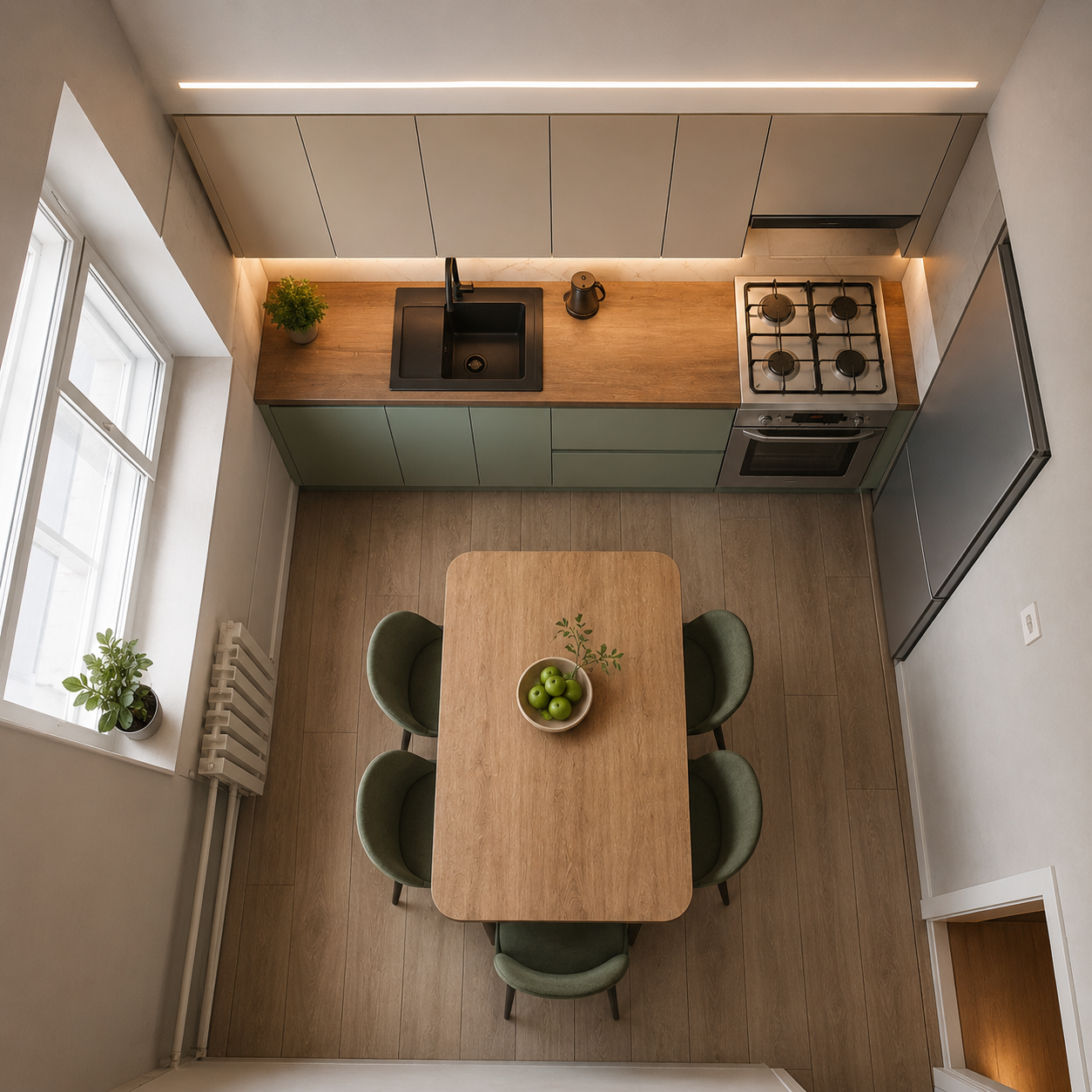 Кухня МДФ ПВХ стекло после ECO KUHNI